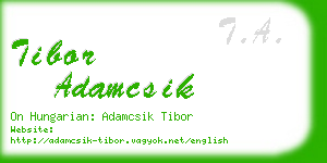 tibor adamcsik business card